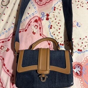 True Religion Blue and Brown Crossbody Bag
